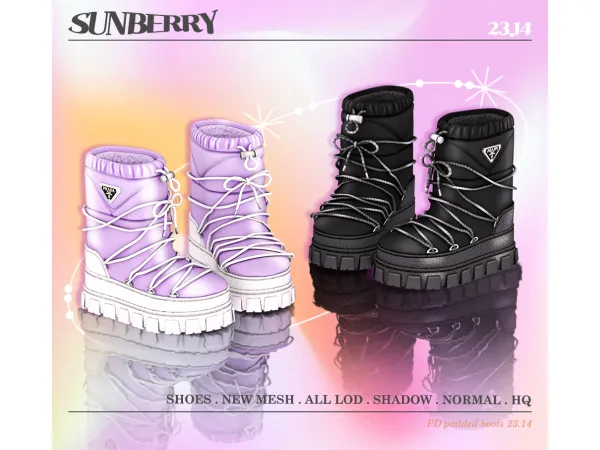 Alpha [SUNBERRY]PD padded boots 2314 (Early access) by SUNBERRY - The Sims 4 Custom Content