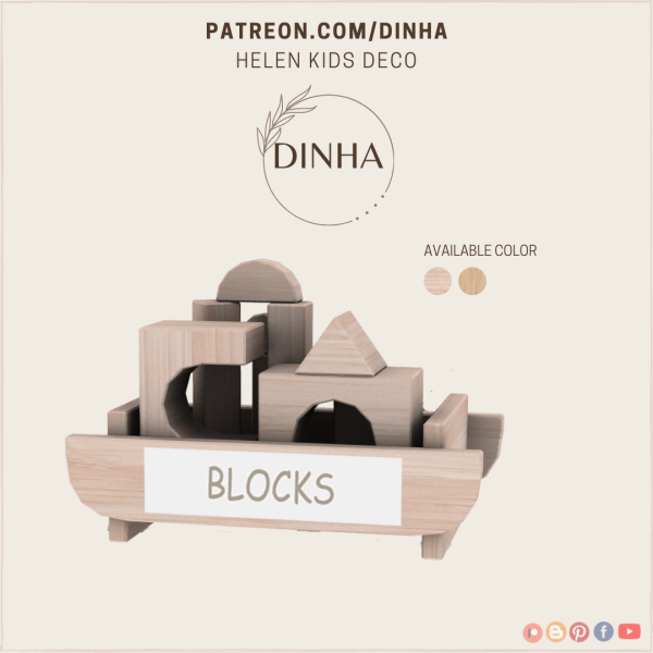 Alpha Helen Kids Deco Blocks by dinhagamer - The Sims 4 Custom Content