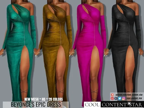 Alpha Beyonce'S Epic Dress cool_content_star by cool_content_star - The Sims 4 Custom Content