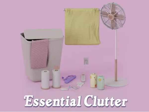 Mix Essential Clutter Set by simsfinds - The Sims 4 Custom Content