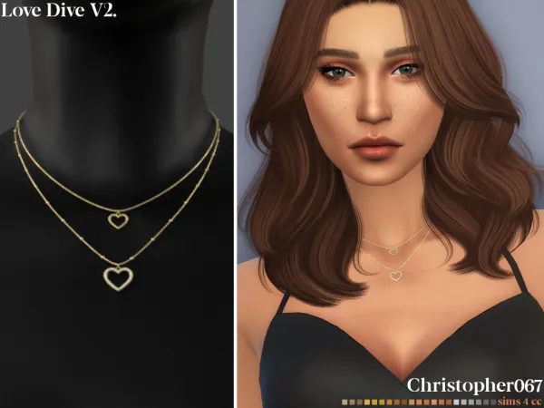 Mix LOVE DIVE NECKLACE V2 - The Sims 4 Custom Content