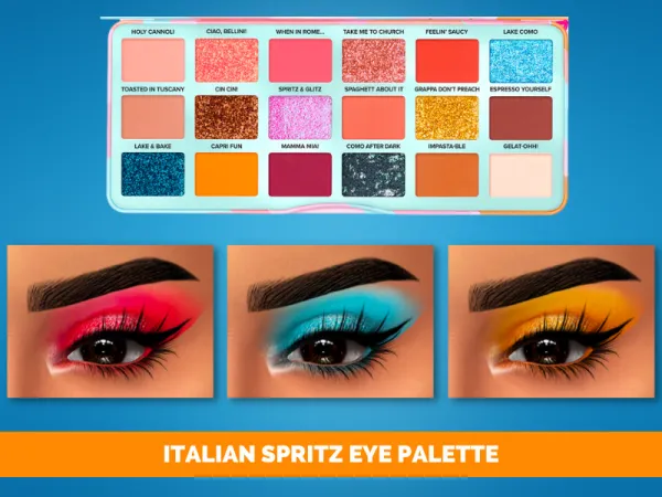 Mix ITALIAN SPRITZ EYE PALETTE by fifthscreations - The Sims 4 Custom Content