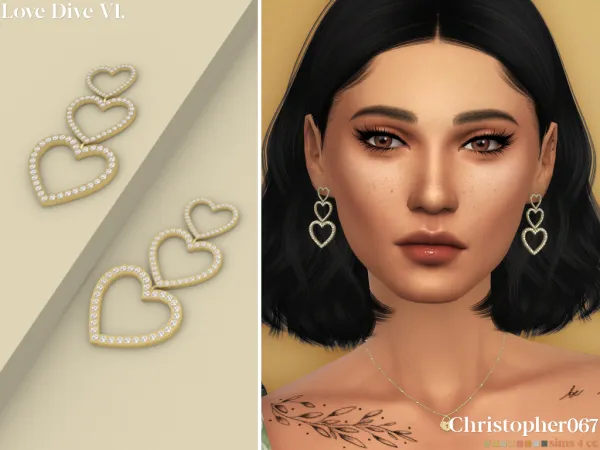 Mix LOVE DIVE EARRINGS V1 - The Sims 4 Custom Content
