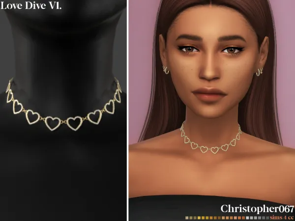 Mix LOVE DIVE NECKLACE V1 by simsfinds - The Sims 4 Custom Content