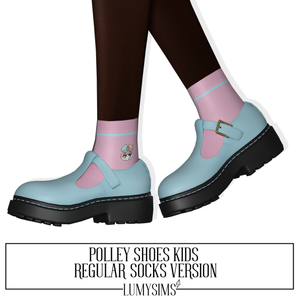 Alpha POLLEY SHOES KIDS REGULAR SOCKS VERSION by lumysims - The Sims 4 Custom Content