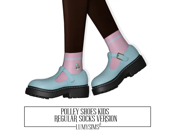 Alpha POLLEY SHOES KIDS REGULAR SOCKS VERSION - The Sims 4 Custom Content