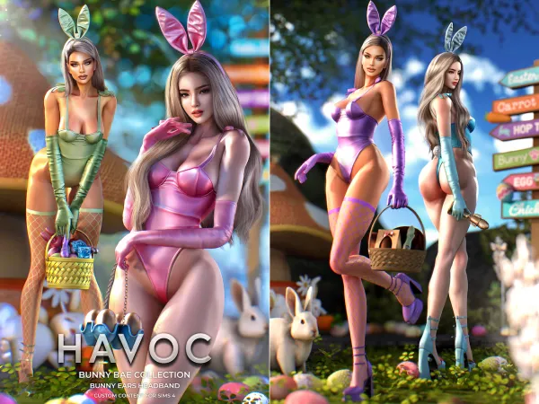 Alpha HAVOC Bunny Bae Bunny Ears Headband by bergdorfsims - The Sims 4 custom content