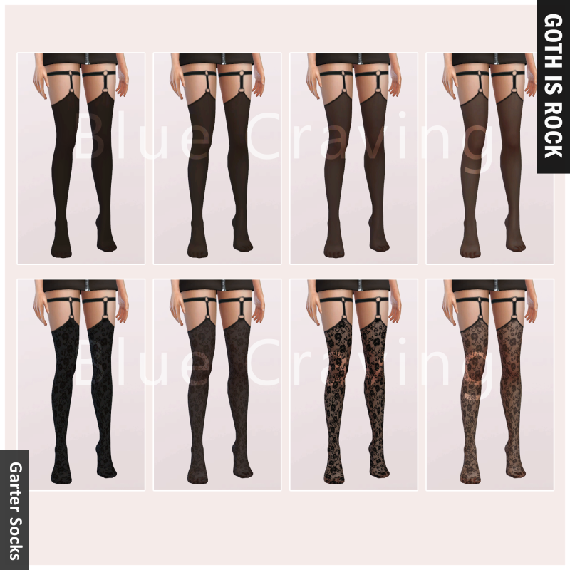 Blue Craving - Garter Stockings - Sims 4 CC