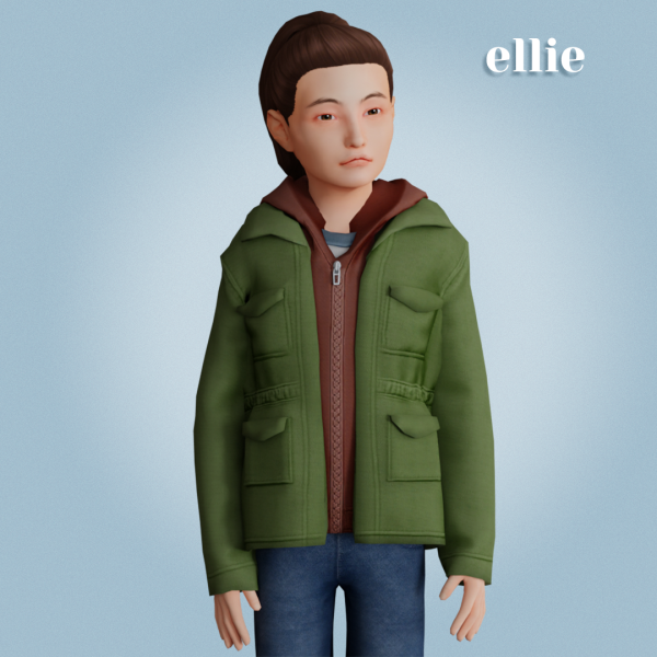 Alpha Ellie jacket by amelylina - The Sims 4 Custom Content