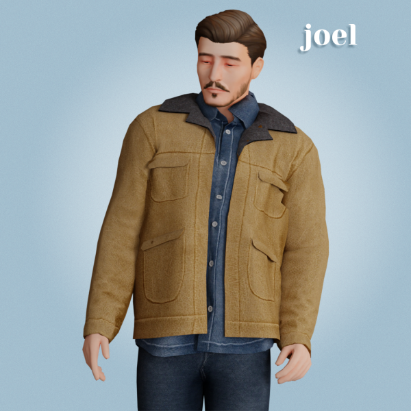 Alpha Joel jacket by amelylina - The Sims 4 Custom Content