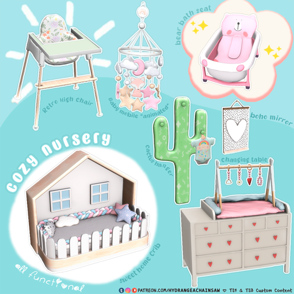 Mix cozy nursery by hydrangeachainsaw - The Sims 4 custom content