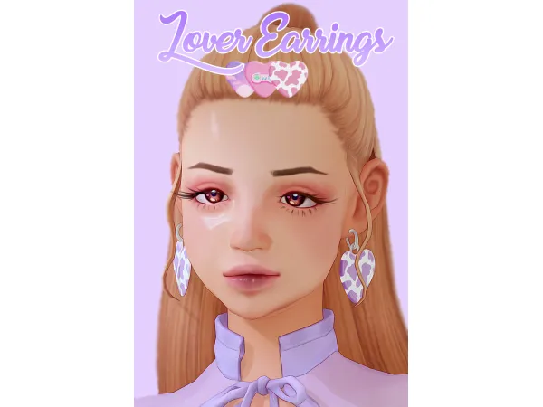 Maxis Match Lover Earrings by JellyPaws - The Sims 4 Custom Content