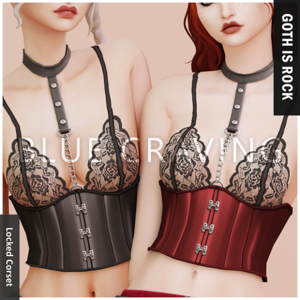 Alpha Blue Craving Locked Corset by bluecraving - The Sims 4 Custom Content