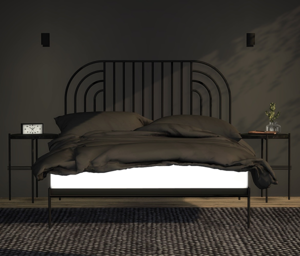 Alpha Anyday Swirl Metal Double Bed Newgate Wideboy Alarm Clock by simsfinds - The Sims 4 Custom Content