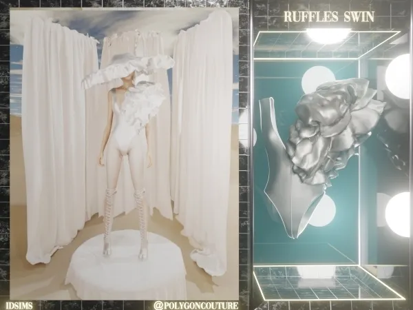 Alpha Ruffles Swinsuit by polygoncouture - The Sims 4 Custom Content