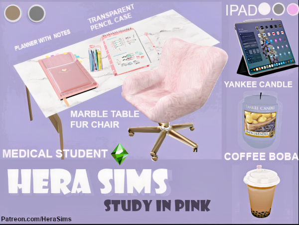 Alpha Study in pink by herasims4 - The Sims 4 Custom Content