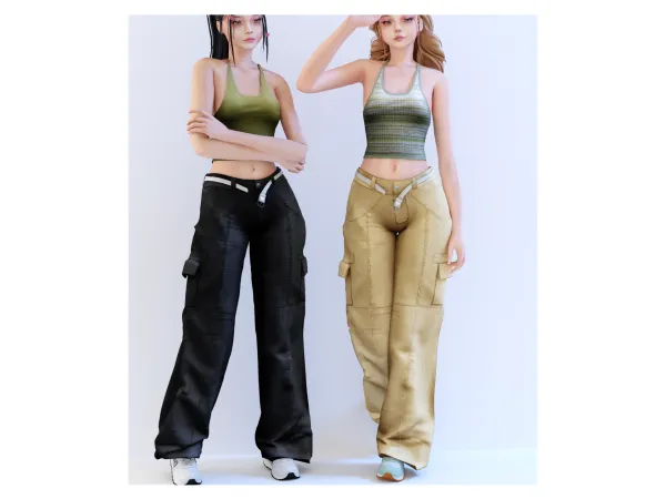 Alpha Fabianne top Parachute pants BABYETEARS - The Sims 4 Custom Content