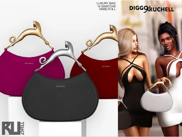 Alpha LUXURY BAG by ruchellsims - The Sims 4 Custom Content
