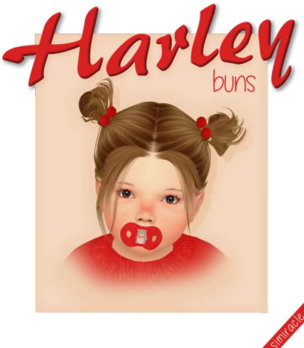 Alpha Harley Buns Infant Version 3T4 by simsfinds - The Sims 4 Custom Content