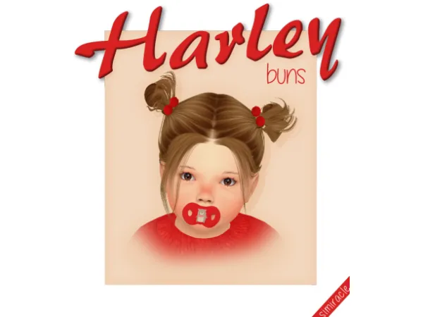 Alpha Harley Buns Infant Version 3T4 - The Sims 4 Custom Content