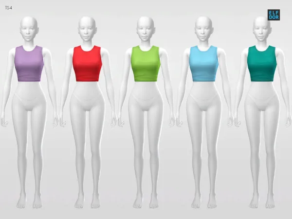 Mix Spring Tank Top by elfdor - The Sims 4 Custom Content