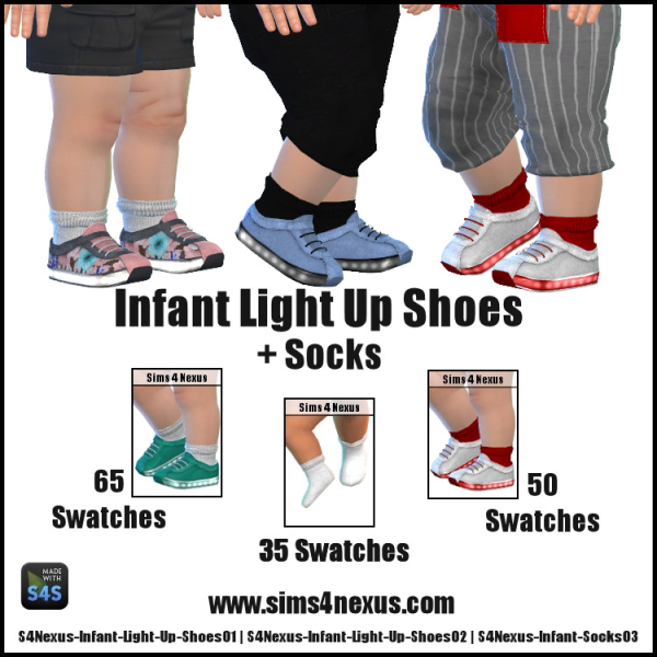 Maxis Match Infant Light Up Shoes Socks by simsfinds - The Sims 4 Custom Content