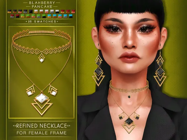 Alpha Refined Necklace BlahberryPancake by blahberry-pancake - The Sims 4 Custom Content