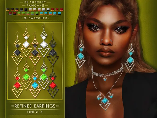 Alpha Refined Earrings BlahberryPancake by blahberry-pancake - The Sims 4 Custom Content