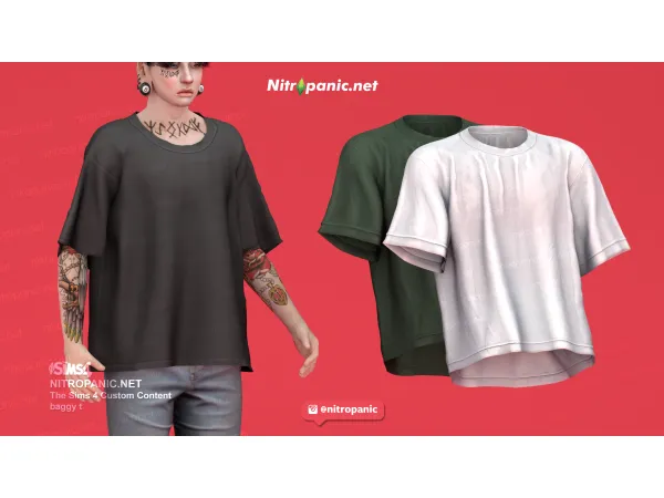 Alpha Nitropanic BAGGY T Male - The Sims 4 Custom Content