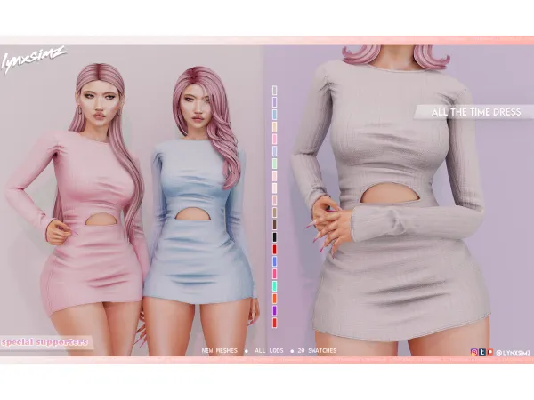 Alpha All The Time Dress by lynxsimz - The Sims 4 Custom Content