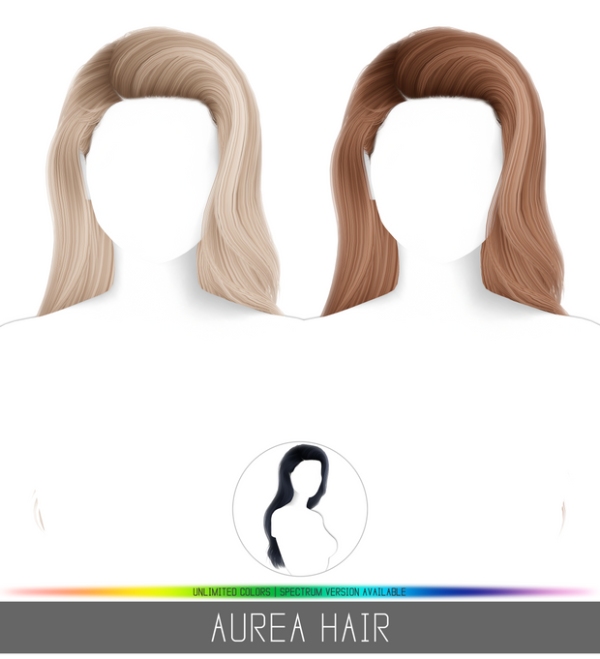 Alpha AUREA HAIR by simsfinds - The Sims 4 Custom Content
