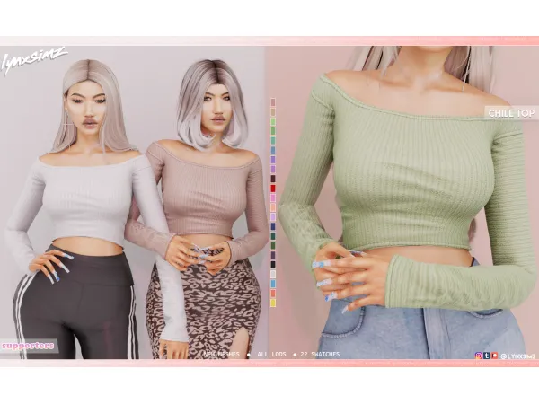 Alpha Chill Top by lynxsimz - The Sims 4 Custom Content