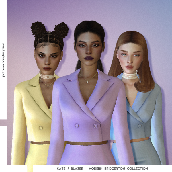 Alpha Kate Blazer Modern Bridgerton Collection by luxysims - The Sims 4 Custom Content