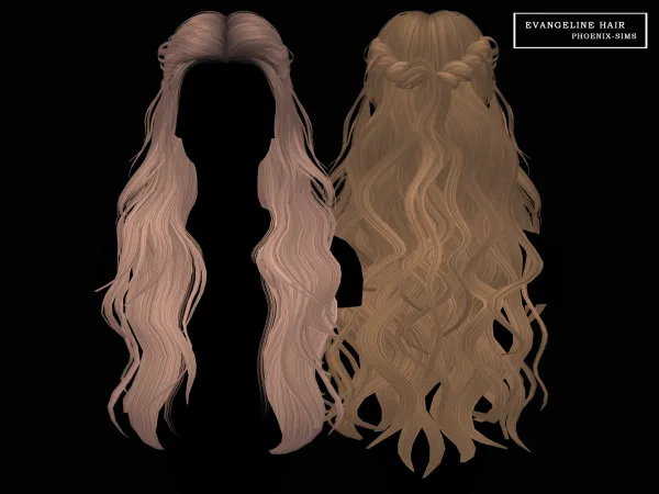 Alpha Evangeline Hair by phoenixsims4 - The Sims 4 Custom Content