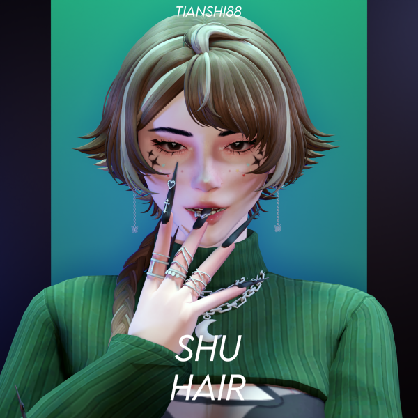 Maxis Match SHU HAIR by simsfinds - The Sims 4 Custom Content