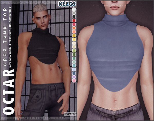 Alpha PEACH Octar Crop Tank Top by smsims - The Sims 4 Custom Content