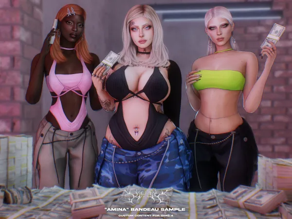 Alpha Klubb Amina Bandeau Sample by bergdorfsims - The Sims 4 Custom Content