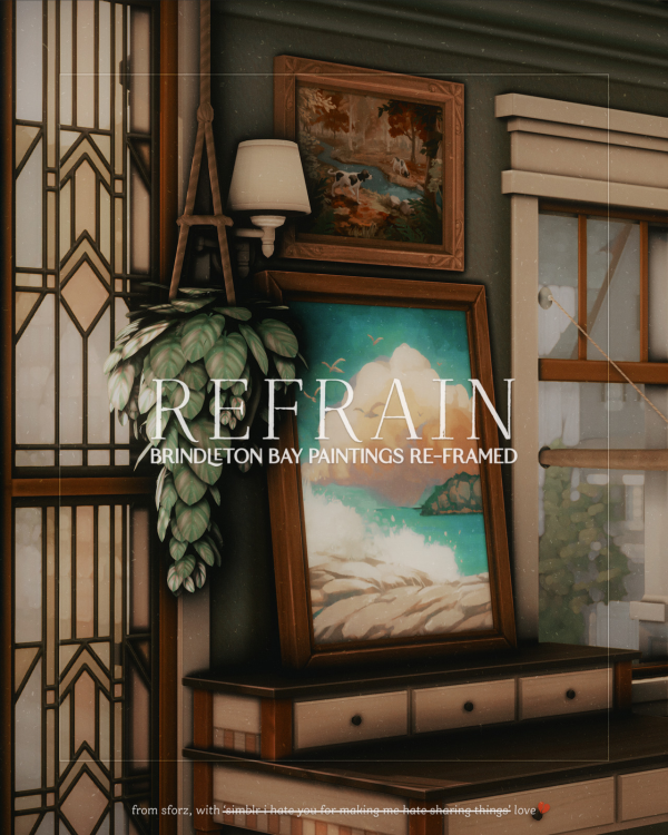 Alpha refrain brindleton bay paintings re framed by simsfinds - The Sims 4 Custom Content