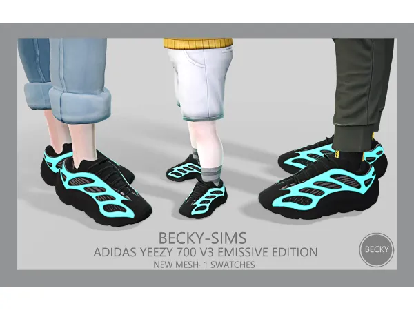 Maxis Match BECKYSIMS Adidas Yeezy 700V3 Emissive Edition by BeckySims - The Sims 4 Custom Content