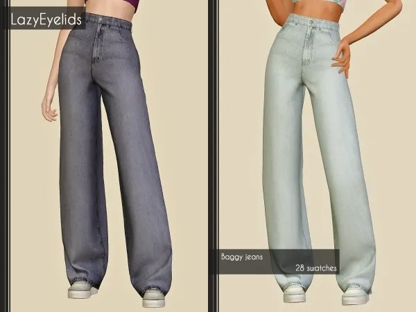 Alpha Baggy jeans by lazyeyelids - The Sims 4 Custom Content