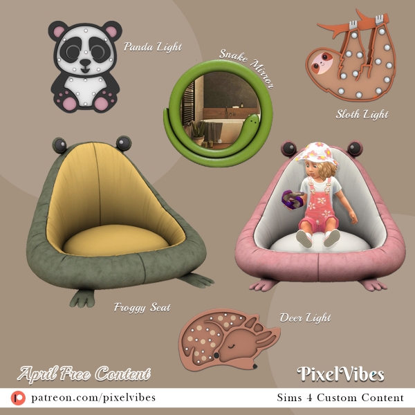 Alpha April Free Content by pixelvibes - The Sims 4 Custom Content