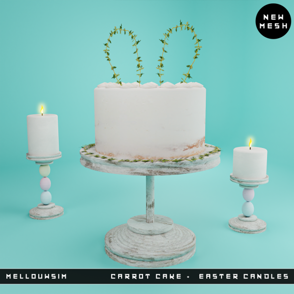 Alpha Carrot Cake Easter Candles by simsfinds - The Sims 4 Custom Content