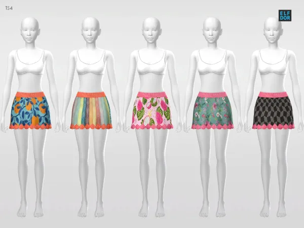 Maxis Match Spring Mini Skirt 2 by elfdor - The Sims 4 Custom Content