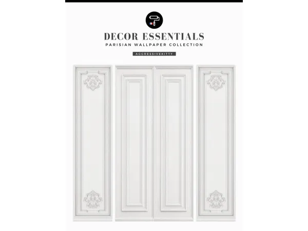 Mix DESIGN ESSENTIALS l PARISIAN WALLPAPER COLLECTION by AggressiveKitty - The Sims 4 Custom Content