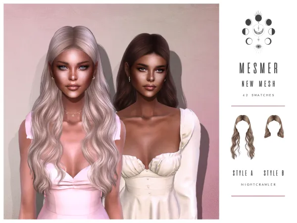 Alpha nightcrawler mesmer hair - The Sims 4 Custom Content