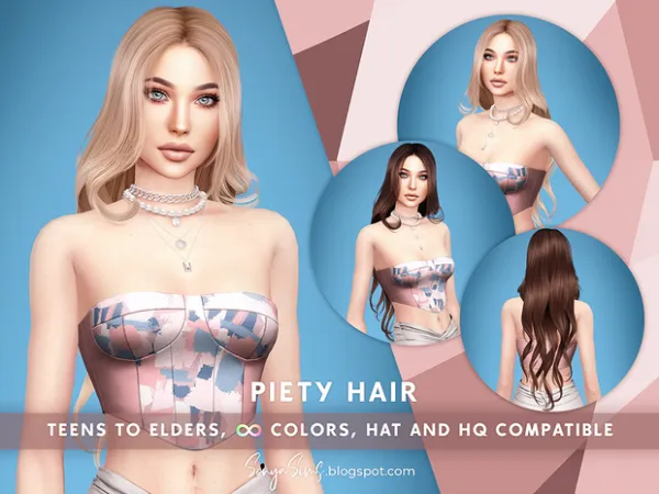Alpha Piety Hair by simsfinds - The Sims 4 Custom Content