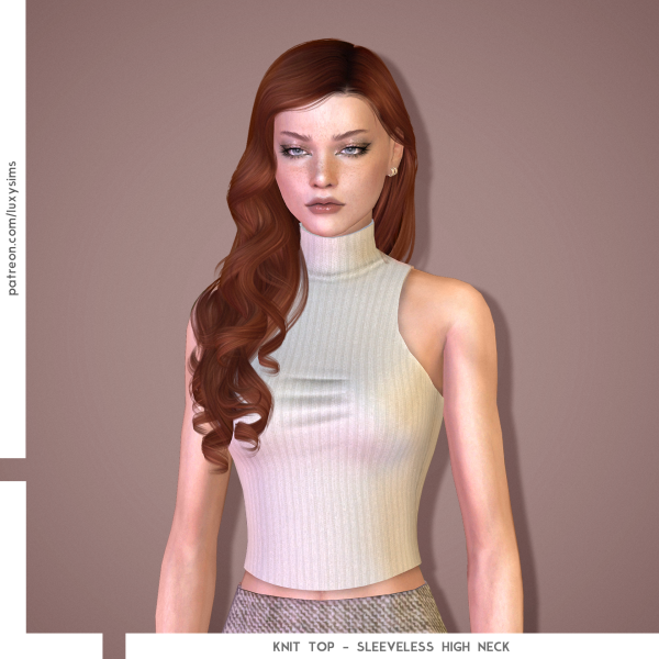 Mix Sleeveless HighNeck KnitTop by luxysims - The Sims 4 Custom Content