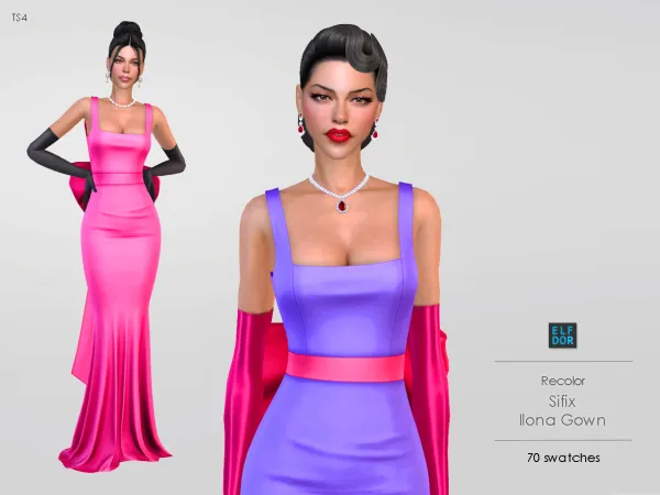 Alpha Sifix Ilona Gown RC by elfdor - The Sims 4 Custom Content
