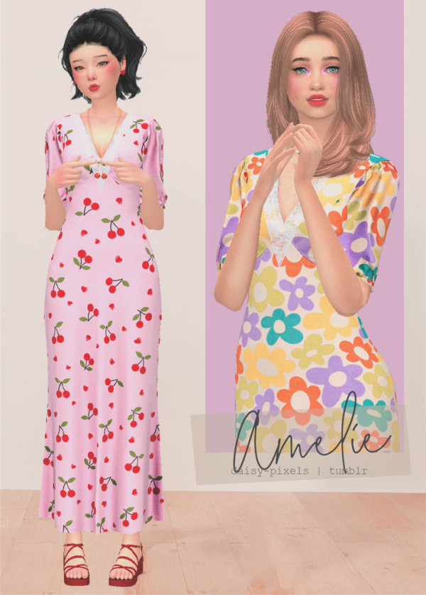 Alpha Amelie Dress by simsfinds - The Sims 4 Custom Content