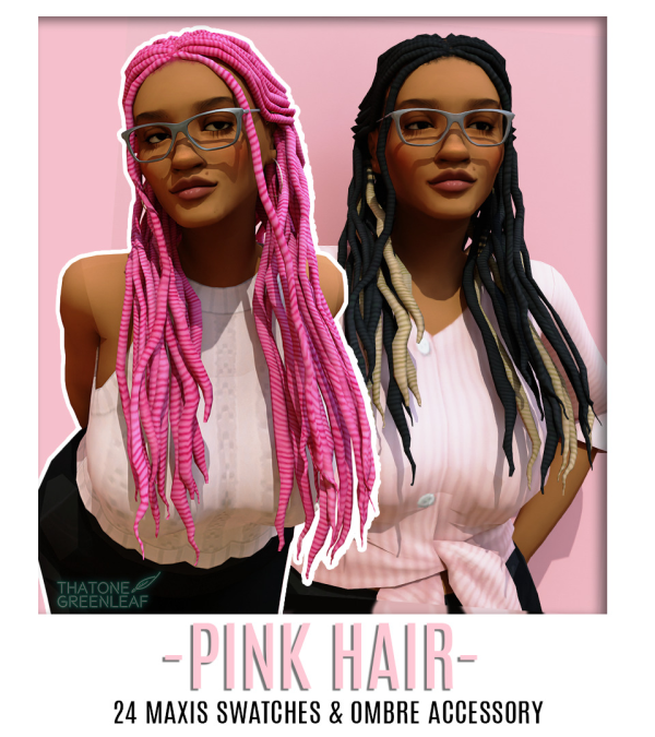 Mix pink hair ombre accessory by simsfinds - The Sims 4 Custom Content